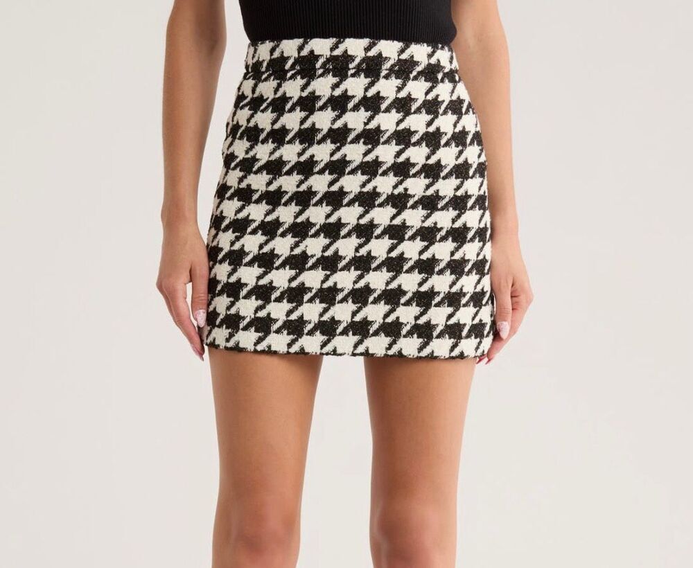 NWT L'AGENCE Marseille Houndstooth Miniskirt- size 10